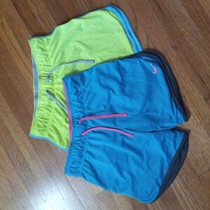 Lot 2 nike girls mesh shorts xs